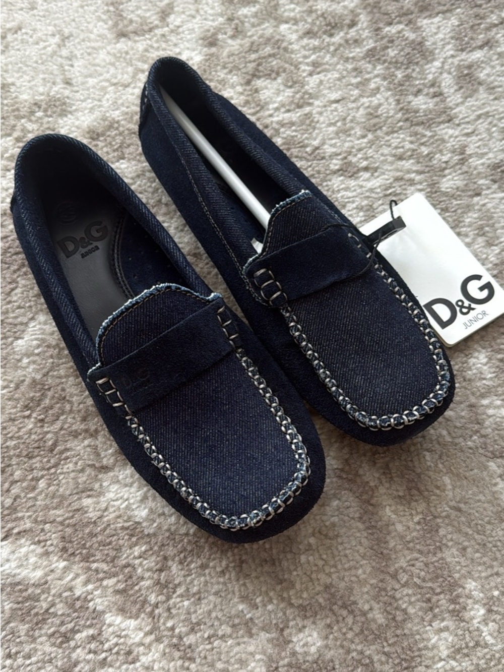 VTG 2000s D&G Junior Denim Loafers Shoes NWT Deadstock Y2K Size 35